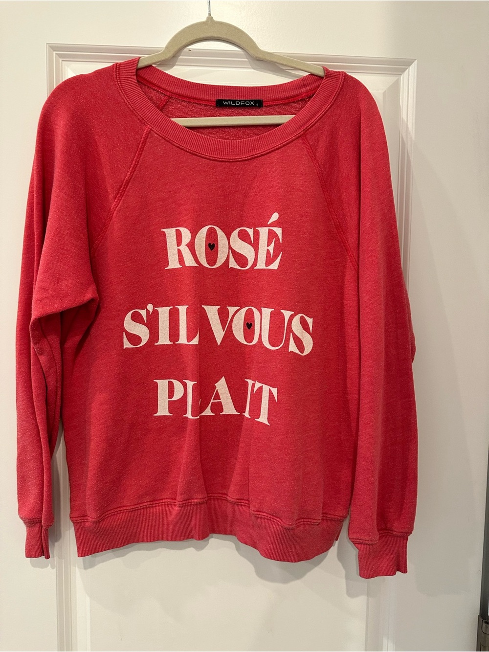Wildfox Coral 'Rosé S'il Vous Plaît' Crewneck Sweatshirt
